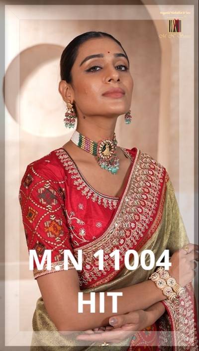 M.N 11004 HIT 11004A TO 11004D DESIGNER SAREE WHOLESALER IN INDIA